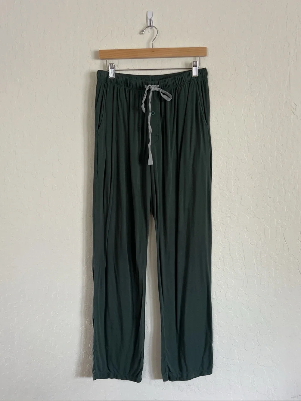 Bundle of 2 Bamboo Soft Stretch Jersey Pull On Elastic Waist Pajama Pants Large